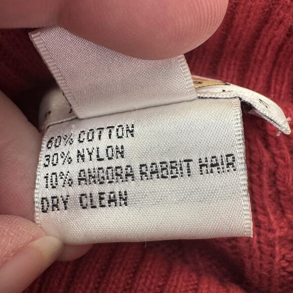 Talbots Sweater Womens Large Petite Cable Knit Turtleneck Angora Blend Pullover - Picture 5 of 8